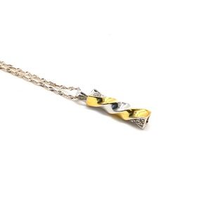 Gold and Silver Twirl Stick Necklace
